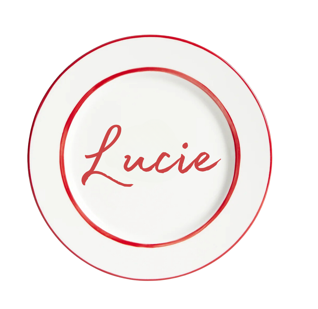 assiette en porcelaine personnalisée prénom Lucie