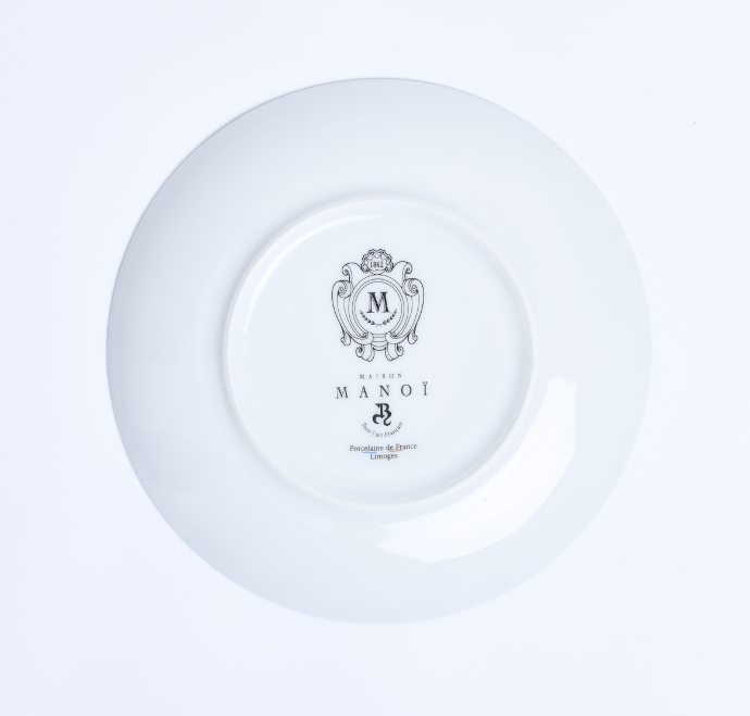 Sérigraphie de l'estampille Limoges de l'assiette en porcelaine