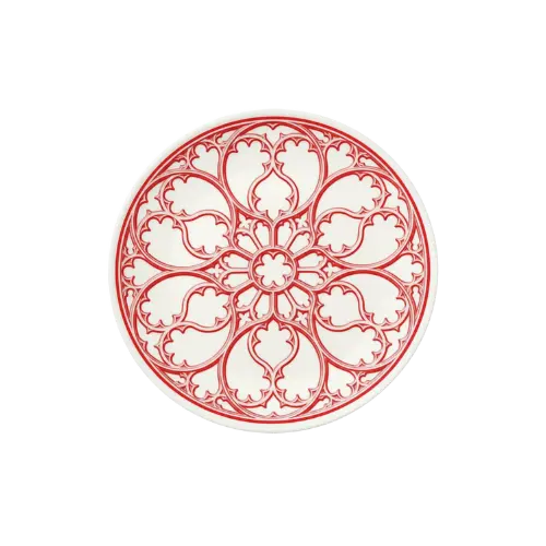 assiette sur mesure représantant la rosace de l'église saint jean à lyon