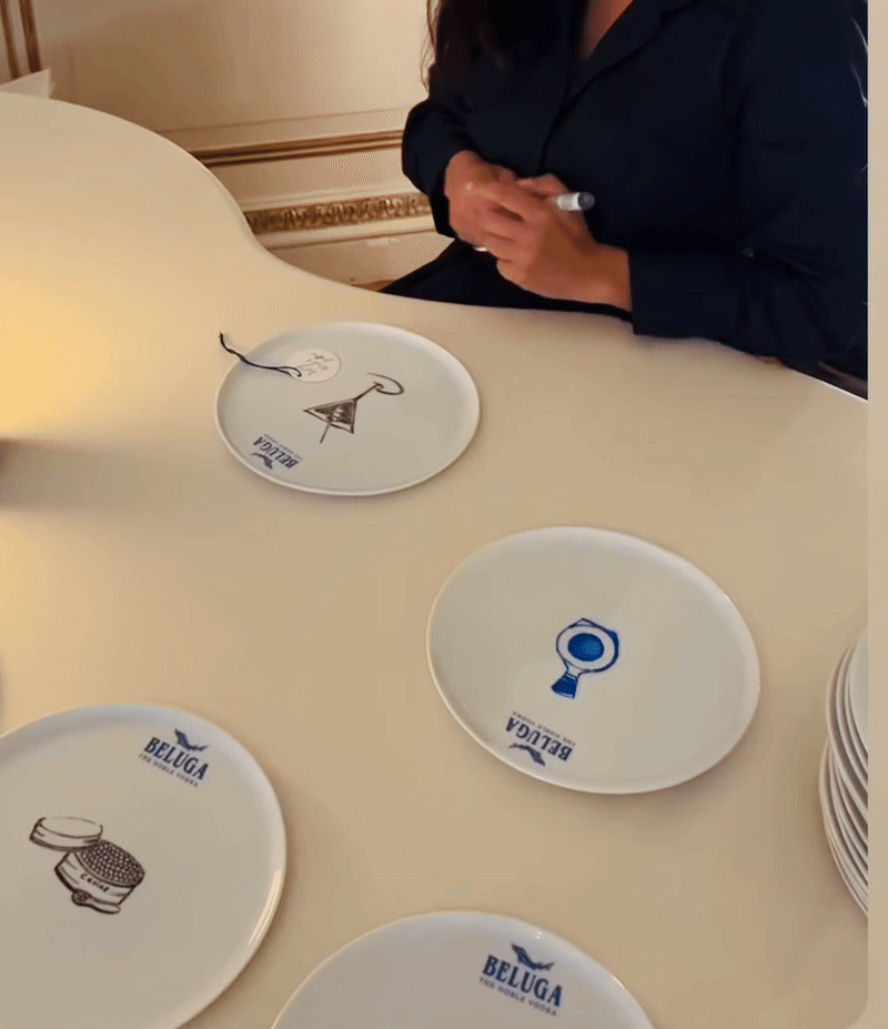 service porcelaine sur mesure Beluga Vodka branding événementiel