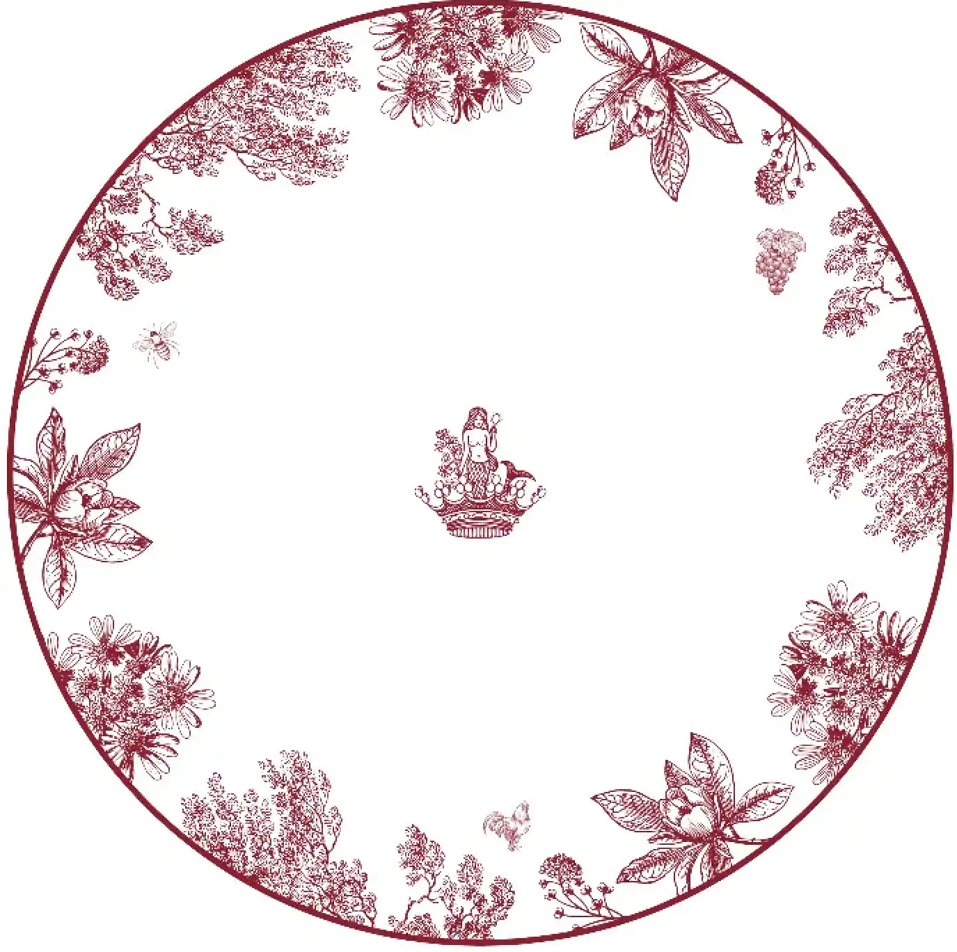 creation sur mesure assiette en porcelaine toile de jouy gicours