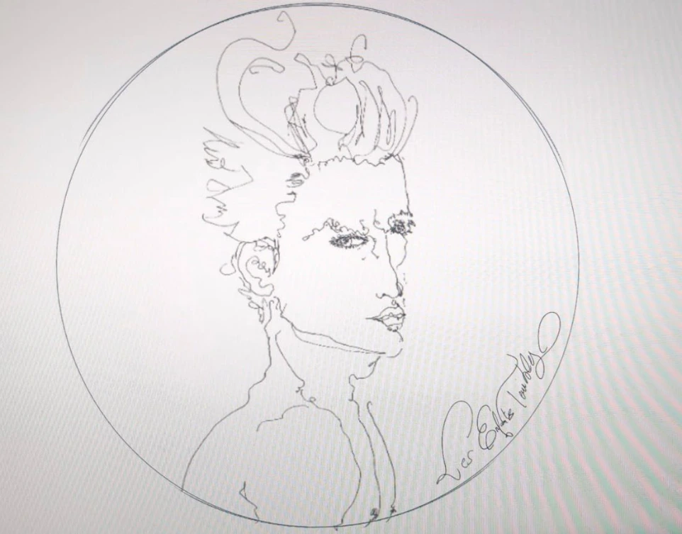 illustration de l'artiste reproduite en suite sur des assiettes en porcelaine de limoges