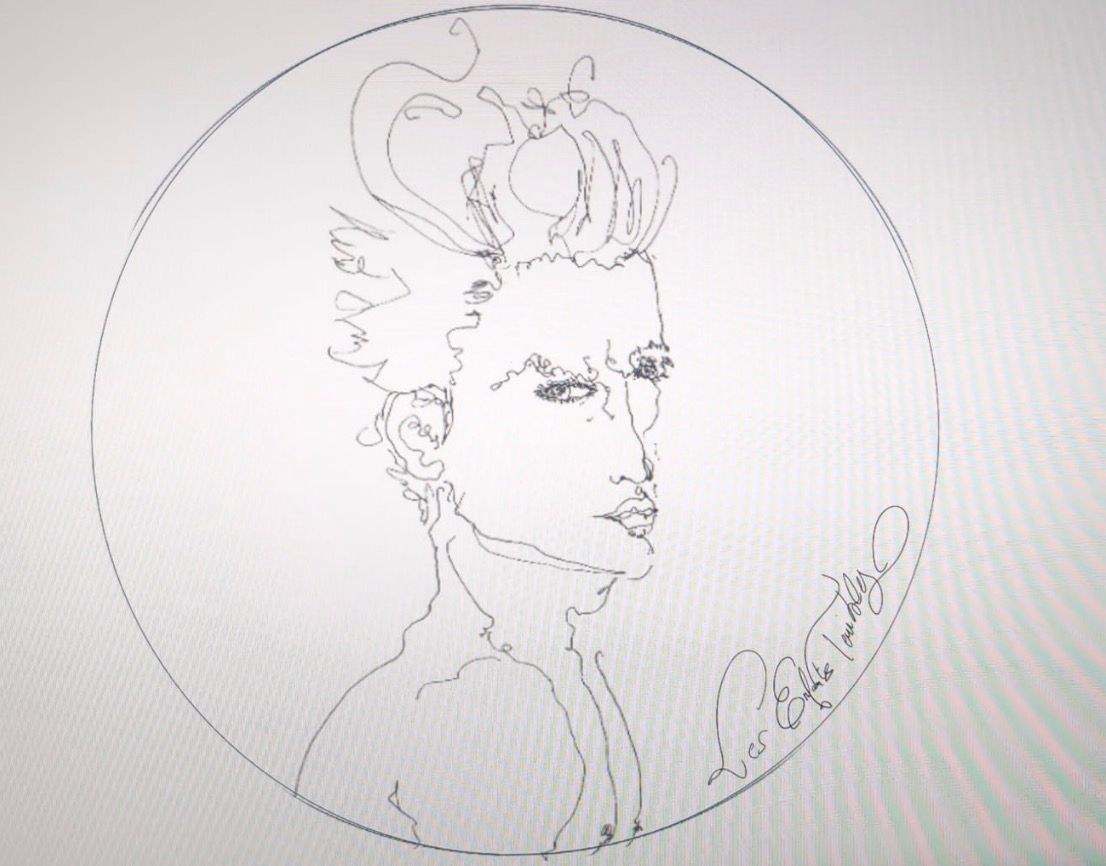 illustration originale de l'artiste avant restranscription par nos artisans certifiés IG limoges à l'atelier