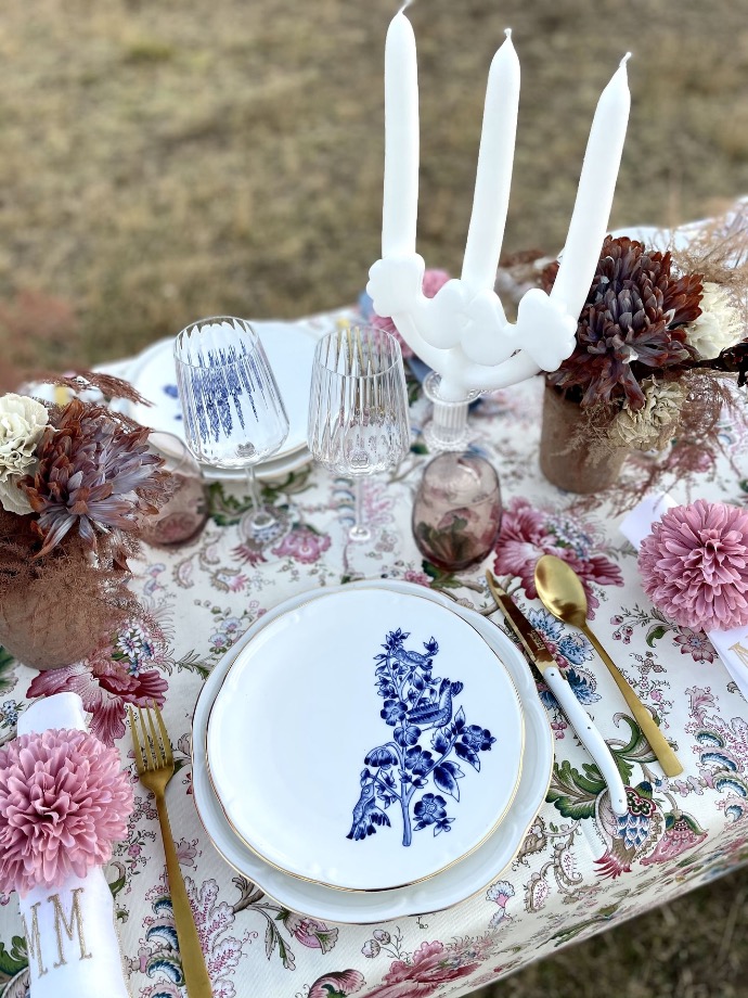 Hand painted porcelain plate