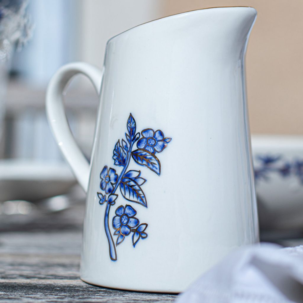 Petit vase en porcelaine peint à la main "Les Oiseaux" - 0,75 L