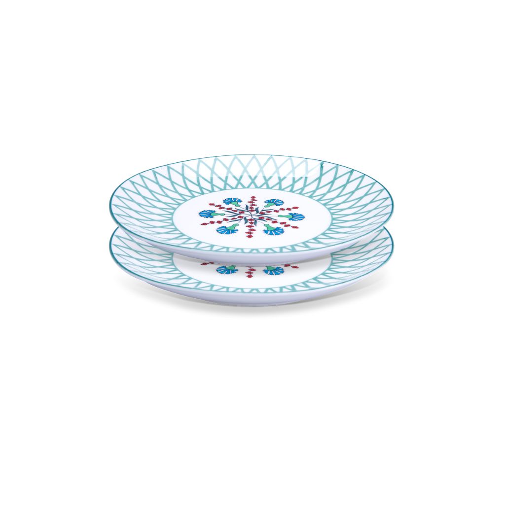 Assiette à dessert en porcelaine peinte à la main "Volutes" ⌀ 18 cm