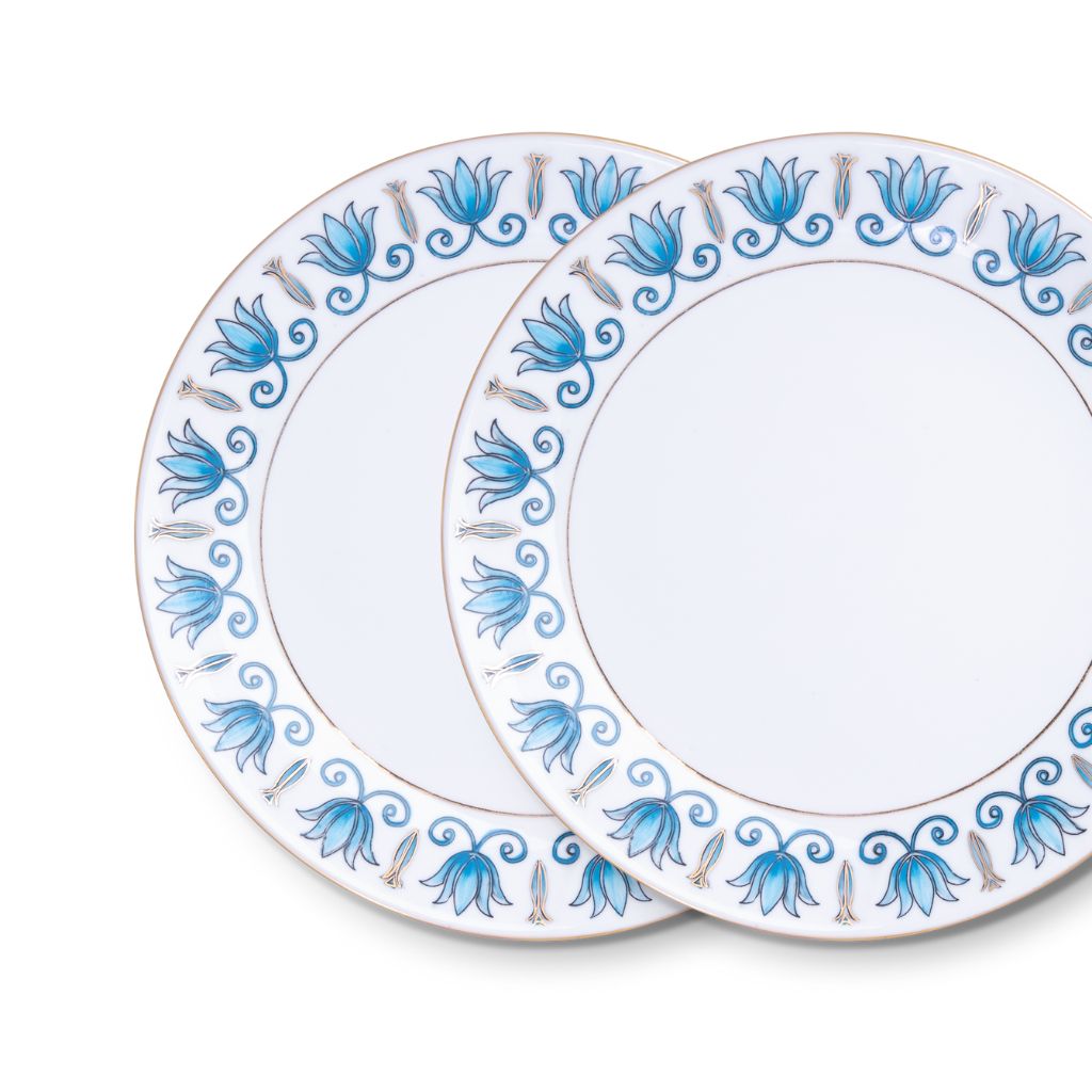 Assiette à dîner en porcelaine peinte à la main "Lotus" ⌀ 26 cm