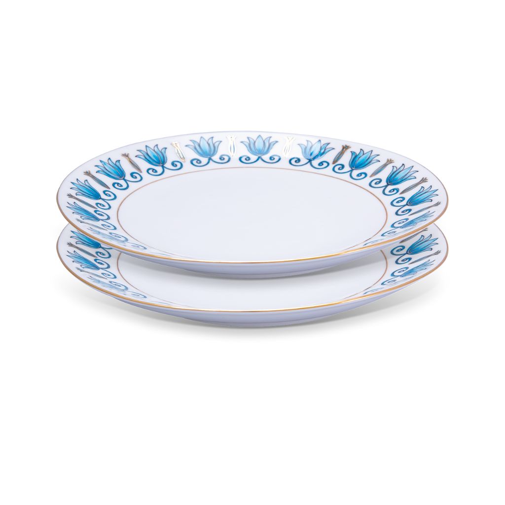 Assiette à dîner en porcelaine peinte à la main "Lotus" ⌀ 26 cm