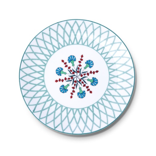 Hand painted modern porcelain plate "Volutes" ⌀ 26 cm - A touche of elegance to your table !