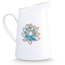 Grande carafe en porcelaine moderne peinte à la main "Lotus" - 1,5 L