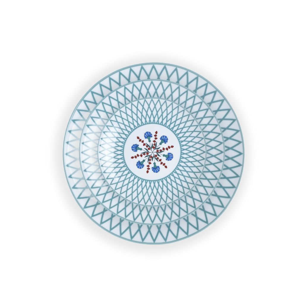 [14VL/02-S] Assiette en porcelaine de Limoges moderne et design "Volutes Limoges" ⌀ 16 cm
