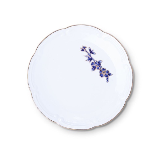 [19O/02-S] Assiette à dessert en porcelaine peinte à la main "Les Oiseaux" ⌀ 18 cm