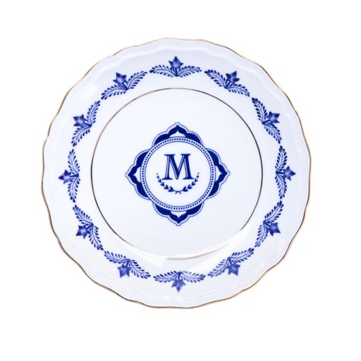 [25H/02-S] Assiette à soupe en porcelaine peinte à la main "Héritage" ⌀ 23cm