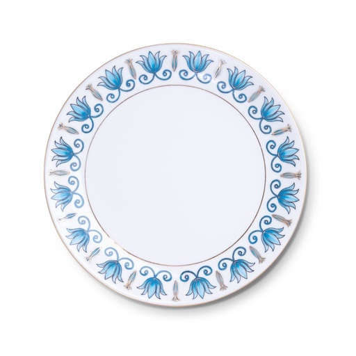 [09L/02-S] Assiette en porcelaine moderne peinte à la main "Lotus" ⌀ 26 cm