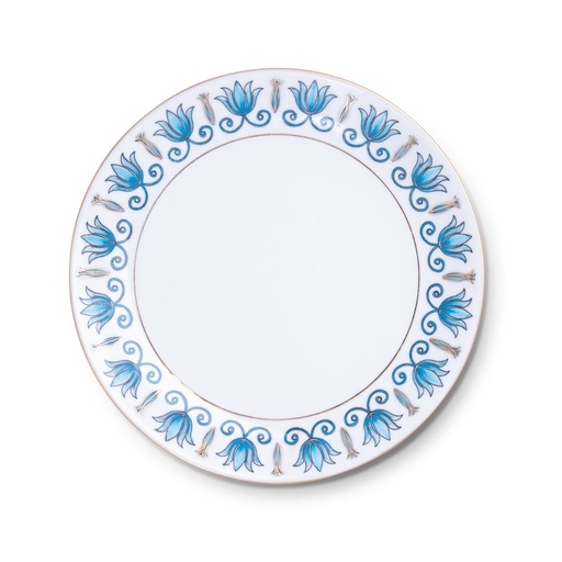 [09L/02-S] Hand painted porcelain dinner plate "Lotus" ⌀ 26 cm